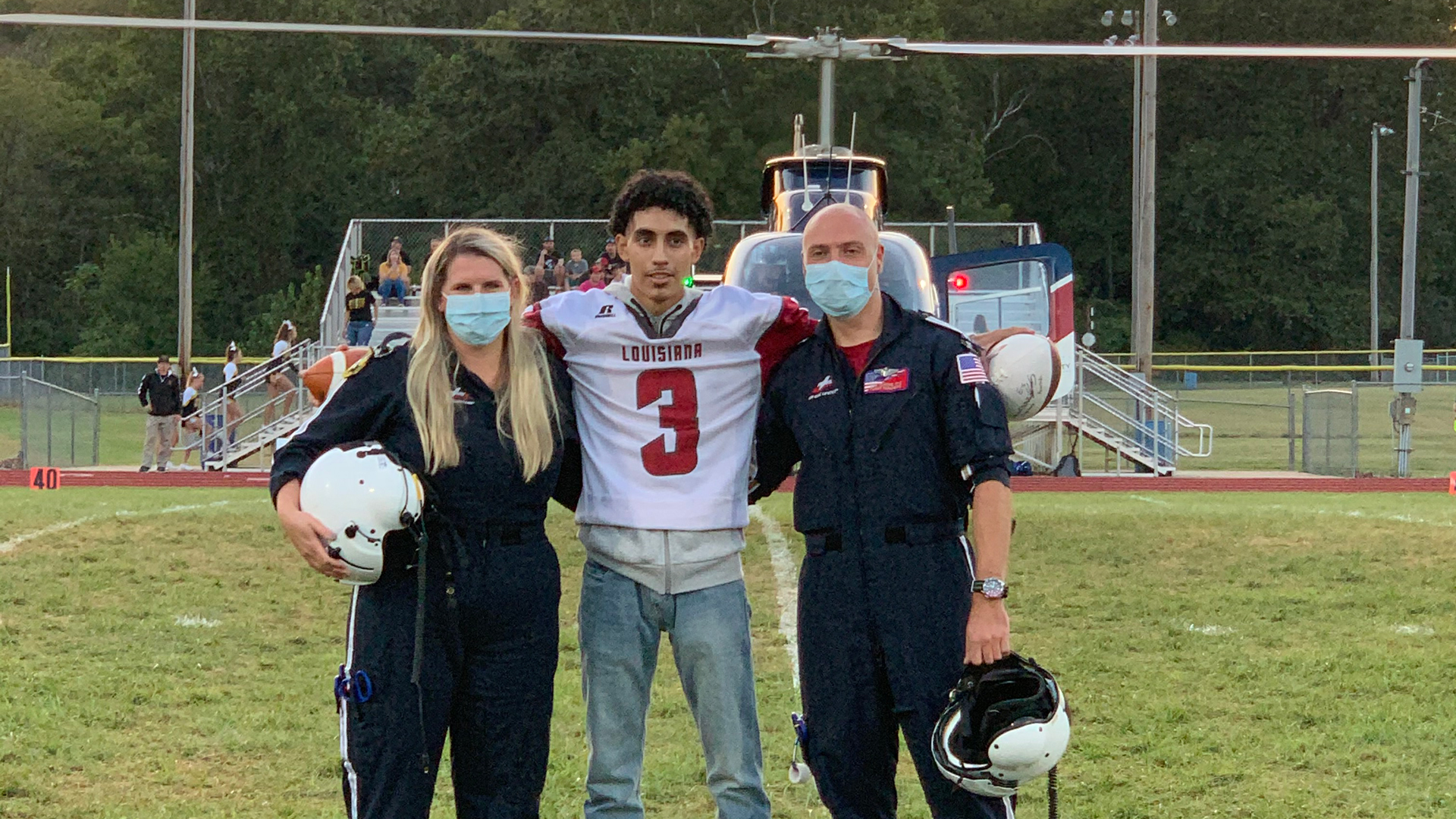 Homecoming: AEL medical team helps get football player back to school for the big game